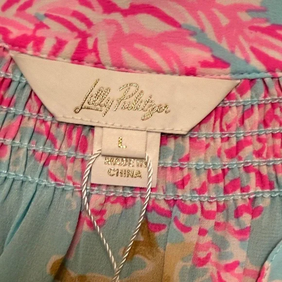 Lilly Pulitzer Elsa Vibrant Pink and Blue Top - Picture 2 of 5